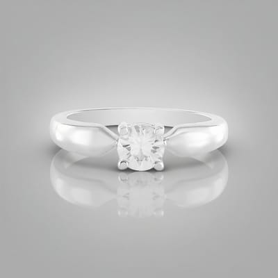 Cavill - Zilveren ring 925 Sterling zilver geplatineerd - 0,551 ct ronde briljant Cambodjaanse zirkoon - elegante, veelzijdige damesring 22x20 mm
