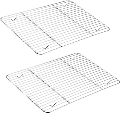 Koelrek voor Taarten en Gebak, 100% Roestvrij Staal, Duurzaam en Vaatwasserbestendig - 29.5 x 23 x 2 cm, Ideaal voor Bakken, Roosteren en Grillen
