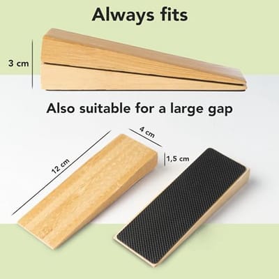 Antislip Houten Deurstopper Set van 2 - Duurzaam en Veilig voor Alle Vloeren