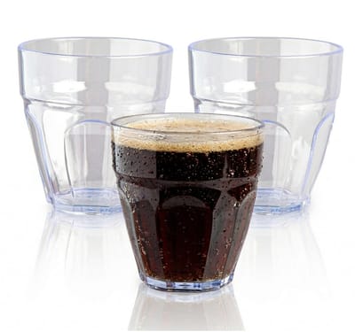 Plasticforte onbreekbaar drinkglas - 4x - kunststof - transparant - 250 ml - drinkglazen - lichtgewicht - 8 x 9 cm - stapelbaar