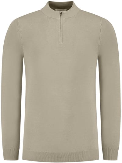 PURE PATH Essential Knitwear Halfzip Sweater Truien & Vesten Heren - Sweater - Hoodie - Vest- Taupe - Maat S