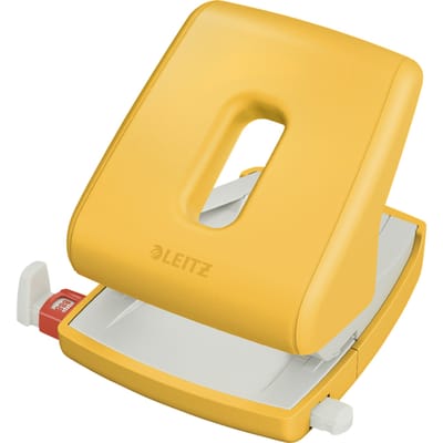 Leitz Cosy perforator 2-Gaats - Perforeert Tot 30 Vel  - Ideaal voor Thuiskantoor/Thuiswerken - Warm Geel