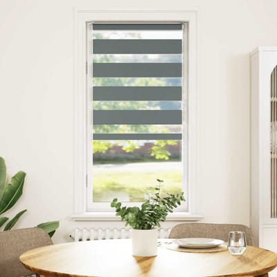 vidaXL - Zebra - rolgordijn - 60x150 - cm - stofbreedte - donkergrijs - 55,9 - cm