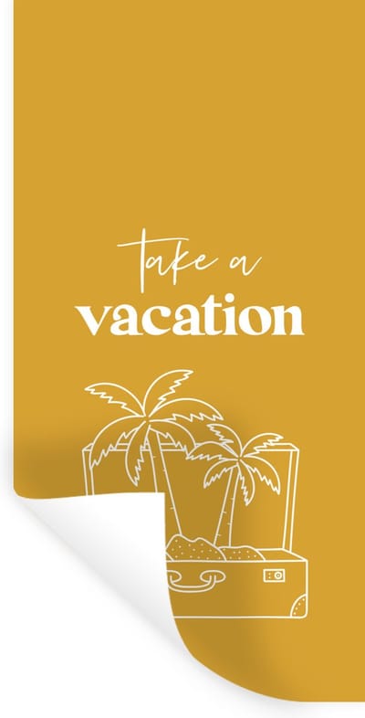 Muurstickers - Sticker Folie - Spreuken - Quotes - Take a vacation - Palmboom - 40x80 cm - Plakfolie - Muurstickers Kinderkamer - Zelfklevend Behang - Zelfklevend behangpapier - Stickerfolie