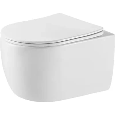Aquavive Hangtoilet Aveto Randloos - Keramiek - Ovaal - Wit - Verkort 49cm