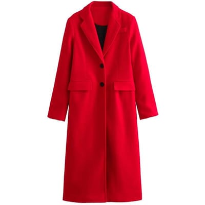Winterjassen Dames Rood Lange Jassen voor Dames Herfst Faux Wollen Jas Casual Lange Mouw Jas Elegante Dames Overjas S rood