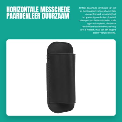 Dailygoods- Riemhouder - Horizontale Messchede - Paardenleer - Duurzaam - Heuptasontwerp - Draaggemak - Messenschede