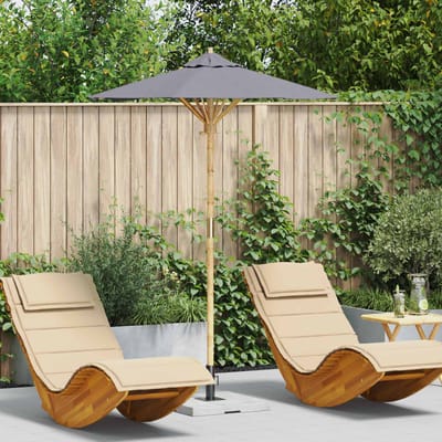 vidaXL - Tuinparasol - Ø - 150 - x - 210 - cm - Bamboe - Rond - Donkergrijs