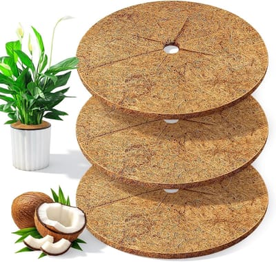 Kokos Mulchschijven - Milieuvriendelijke schijven - Planten beschermen - Ademend en biologisch afbreekbaar - 3 stuks 60 cm - Bruin