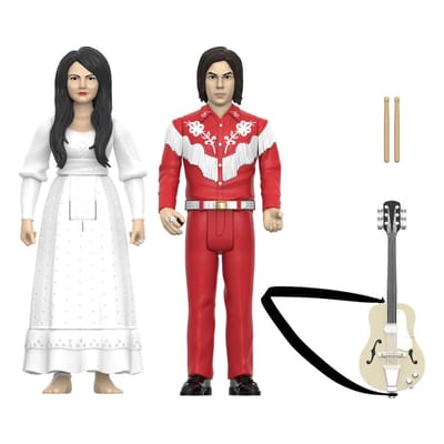 Super7 The White Stripes ReAction Action Figuur 2-Pack Wave 02 The White Stripes (Elephant) 10 cm Action Figuur