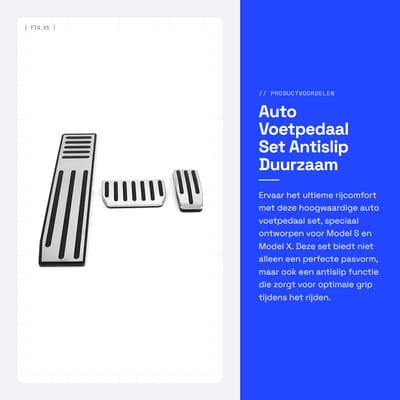 Dailygoods- Voetpedaalset Antislip - Vervanging Model S/X 2013-2022 - Roestbestendig - Duurzaam - Eenvoudige installatie - Veiligere rijervaring - Pedalen