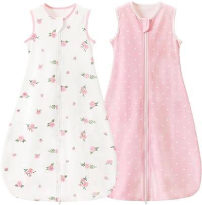 Ibenzoa® Zomerslaapzak voor baby's van 6-18 maanden in bloem en roze ontwerp