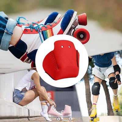 Rolskate Teenbeschermers - Beschermhoes Rolschaats - Bescherming Rolschaatsen - Slijtvaste PU-leer - Universeel - Rood