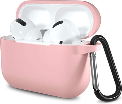 Hoesje geschikt voor Airpods Pro 2019 - Schokbestendig siliconen Case Silicone met clip - Roze