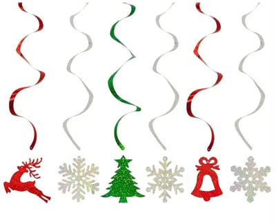 Akyol - Kerstslingers – Feestelijke Hangdecoratie (6-delig) - Slinger - feestdagen - Merry Christmas - kerst - versiering voor kerst - slingers met glitters