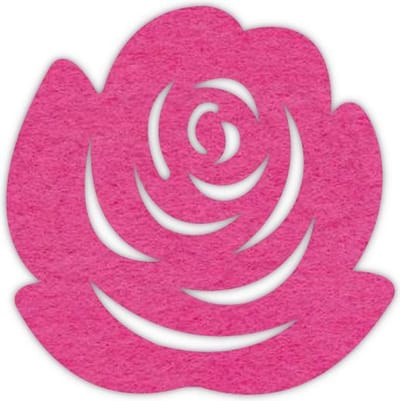 Roos vilt onderzetter - Fuchsia - 6 stuks - ø 10 cm Rond - Glas onderzetter - Cadeau - Woondecoratie - Woonkamer - Tafelbescherming - Onderzetters Voor Glazen - Keukenbenodigdheden - Woonaccessoires - Tafelaccessoires