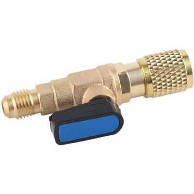 Vanne de Réfrigération de Climatisation AC Adaptateur Vanne à Boisseau Tuyau Liquide Réfrigérant Jaune