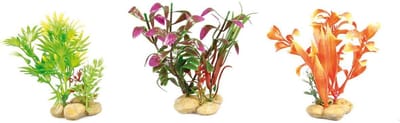 Flamingo Aquarium accessoire Plantje Met Stenen