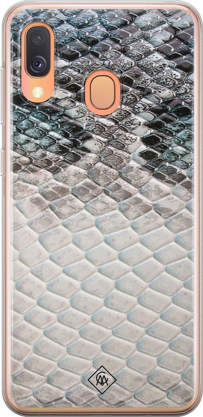 Casimoda® hoesje - Geschikt voor Samsung A40 - Oh My Snake - Backcover - Siliconen/TPU - Blauw