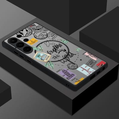 Hoes met Vliegtuigprint van Bergtop Voor Samsung Galaxy S25 S23 S24 Ultra S21 S20 S24 FE S22 Plus Voor Magsafe Magnetische Matte Hoes Galaxy S23 FE