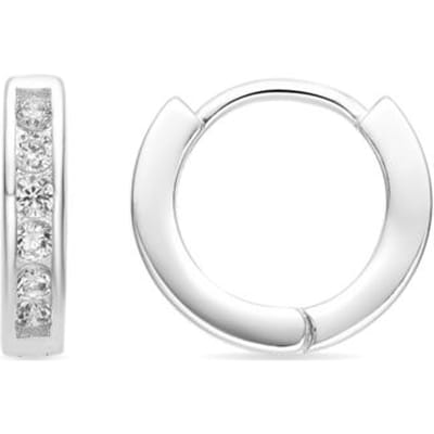 Luxenter Oorbellen met Glimmende Zirkonia zilverkleurige afwerking - Docri