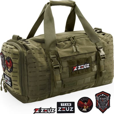 ZEUZ Sporttas Dames & Heren voor Fitness & CrossFit – Sportzak & Sport Tas – Schoudertas – Gym Duffel Bag – Reistas & Weekendtas – 40 Liter - Groen