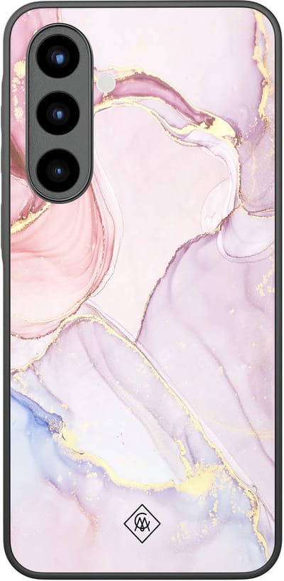 Casimoda® hoesje - Geschikt voor Samsung Galaxy A57 - Marmer roze paars - Luxe Hard Case Zwart - Backcover telefoonhoesje - Paars