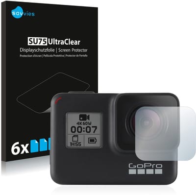 Savvies - Screenprotector voor GoPro Hero 7 Black (Lens) - Folie Beschermfolie transparant 6 Stuks