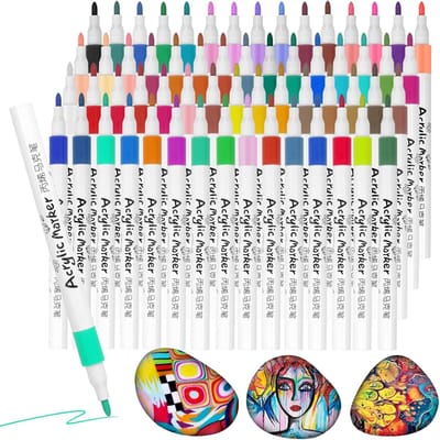 60 kleuren acrylstiften voor schilderen op hout, metaal, glas en stof