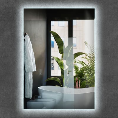 Wallfluent LED Spiegel - Spiegel Rechthoekige Met Licht - 100 cm x 70 cm - met koud licht - Woonkamerspiegel – Badkamerspiegel – Boven de wastafel – Slaapkamerspiegel - Trendy woonaccessoires - Hangspiegel - Make up spiegel - Minimalistische