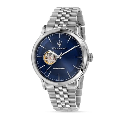Maserati - Herenhorloge - Polshorloge - R8823118018 - Epoca - Automatic - Automatisch uurwerk - Blauw - Zilverkleurig - Roestvrijstaal - 42 MM