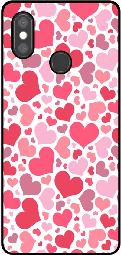 Smartphonica Telefoonhoesje Geschikt voor Xiaomi Mi 8 met Hartjes Print - Hearts Design TPU Backcover Case - Kinder Hoesje met Hartjes Design geschikt voor Xiaomi Mi 8