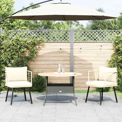 vidaXL - Tuinstoelen - 2 - st - met - kussens - poly - rattan - naturel