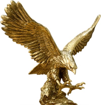 Amerikaanse Hars Goud Adelaar Beeldje Voor Interieur Golden Art Model Collection Craft Home Kamer Kantoor Bureau Decoratie