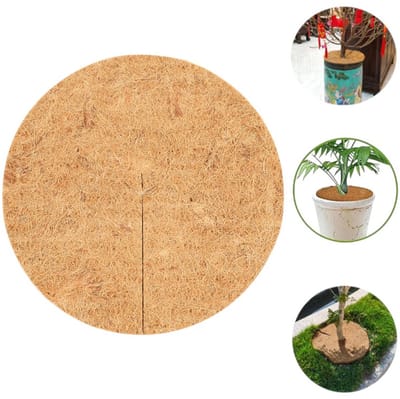 Y-vormige onkruidbestrijdingsmat - 20 cm diameter (0,3-0,4 cm dik) - Platte kokosvezelmat - Lekvrije mat voor bloempotbodem - Met kokosvezel bedekte schijf