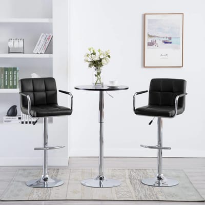 vidaXL - Barstoelen - 2 - st - kunstleer - zwart