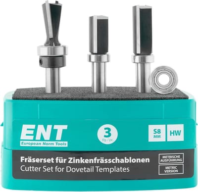 Zwaluwstaartfrees- en Vlakfreesset met Hardmetalen Snijvlakken voor Houtverbindingen