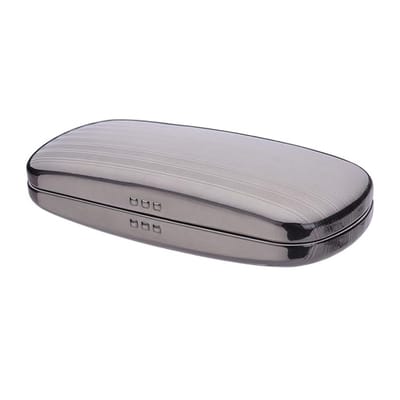 Brillenkoker - Metalen Brillenkoker - 16 X 3 X 7 Cm - Brillenkoker Hard Case - Harde Brillenkoker - Draagbare - Handige Opberger - Brillen Hoes - Brillendoos - Vrouwen En Kinderen - Geschikt Voor Middelgrote of Grote Glazen - Grijs