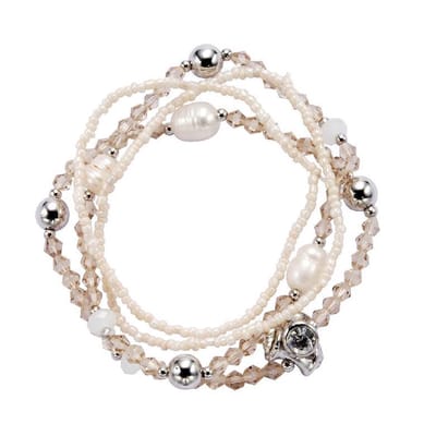 Behave - Armband met zoetwaterparels rose beige - Boho zomerstijl