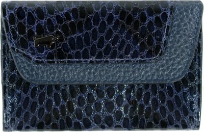 Braun Büffel Leren Sleutelgeval Luise Mini Key Case Wallet Navy Blauw