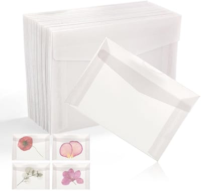 Dailygoods- Pergamijnenveloppen 50st - 10x7cm - Doorzichtig - Lotenveloppen - Foto-opslag - Handig in gebruik - Helder papier - Enveloppen