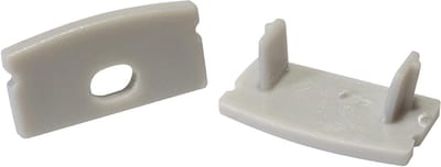 Eindkappen set - Afsluitdoppen LED profiel - Afwerking LED profielen - Roestbestendig materiaal - 2 stuks - Grijs