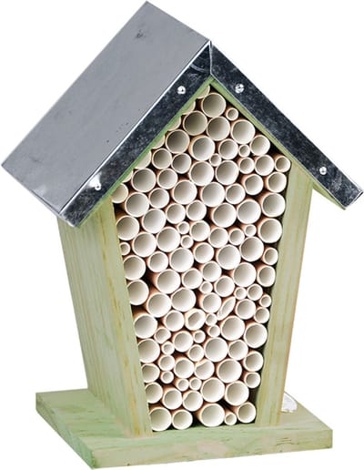 Best for birds Houten bijenhuis/bijenhotel - 12 x 15 x 22 cm - Hotel/huisje voor insecten - Wespenhuis/wespenhotel