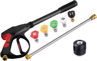 Hoge Druk Spuitpistool Accessoire Kit met Wandverlenging voor M22 14MM en Kärcher K2 t/m K7, Verstelbare Reinigingsdouche tot 4000 PSI, Ideaal voor Tuin en Auto