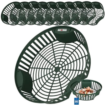 KOTARBAU® 10 Stuks Bloembollenmand, ⌀ 320 mm mm, Groen, Plantenmand Voor Bloembollen, Bollenmanden Rond, Kweekmand van Kunststof, Bloembollen Schaal