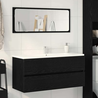 vidaXL - Wastafelkast - 100x38,5x45 - cm - spaanplaat - zwart - eikenkleurig