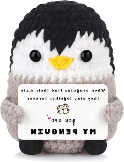 Handgemaakt Gehaakt Pinguïn Cadeau voor Koppels, Romantisch Cadeau voor Verjaardag, Valentijnsdag en Huwelijk - Uniek en Persoonlijk Geschenk