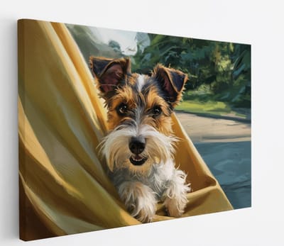Saammp Canvas Schilderij - Terrier - Hond - Natuur - Dieren - 45x30 - Foto op canvas - Wanddecoratie - Muurdecoratie Woonkamer - Slaapkamer decoratie - Canvas Print