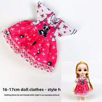 -vends Poupée Princesse 6 pouces -poupée 16 cm vêtements de poupée articulations poupée humanoïde jupe jouet cadeau DIY accessoires ne comprend pas les poupées. red