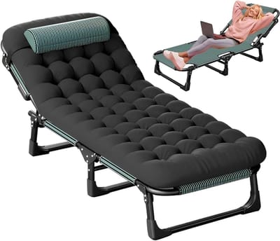 Opvouwbaar Campingbedje - Ligstoel Kamperen - Buiten Ontspannen - Verstelbaar 5 standen - 200 x 60 x 30 cm - Grijs